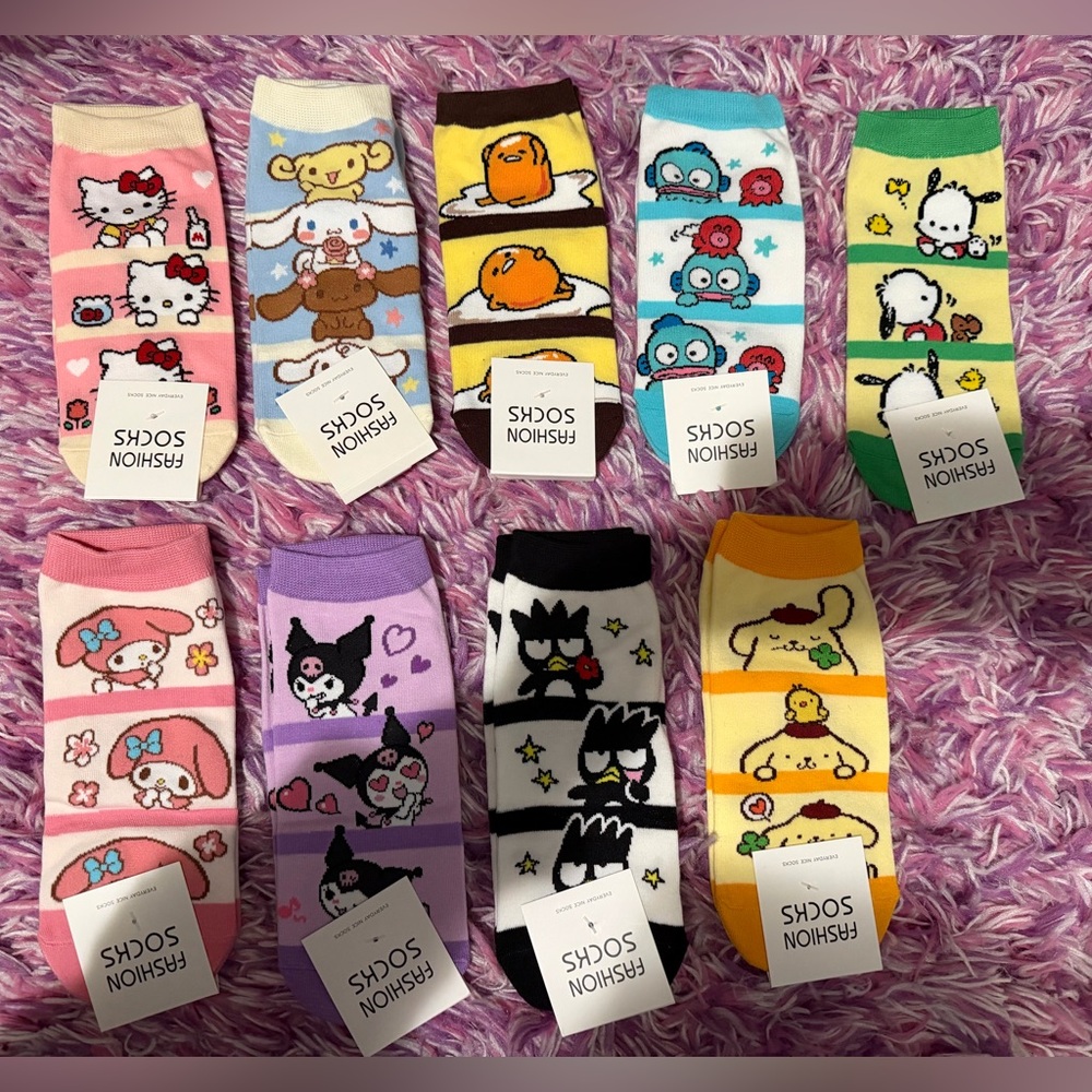 Colorful Cartoon Character Socks Set Bundle of 9pairs